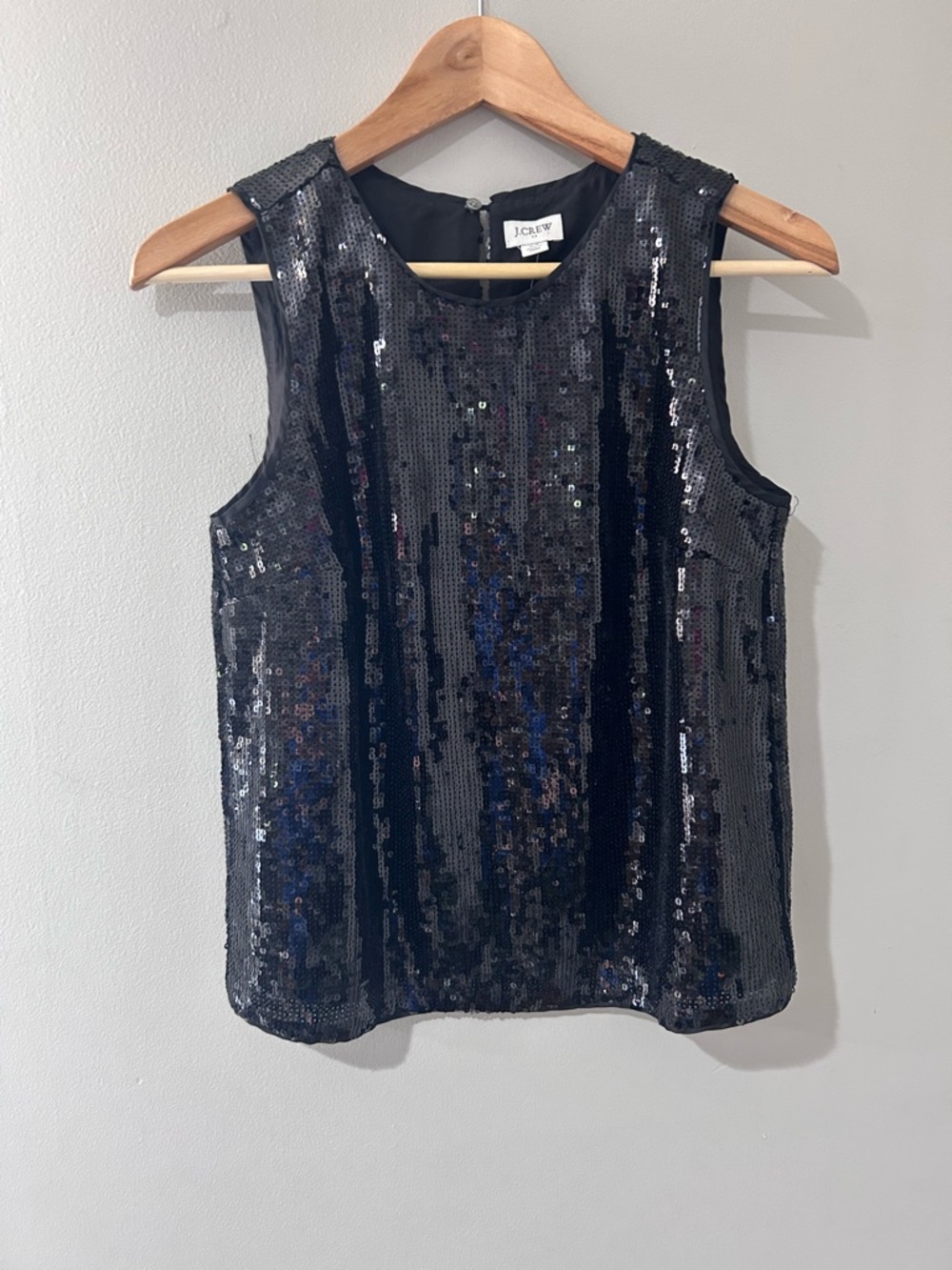 J.Crew jet black sequin sleeveless evening top. XS